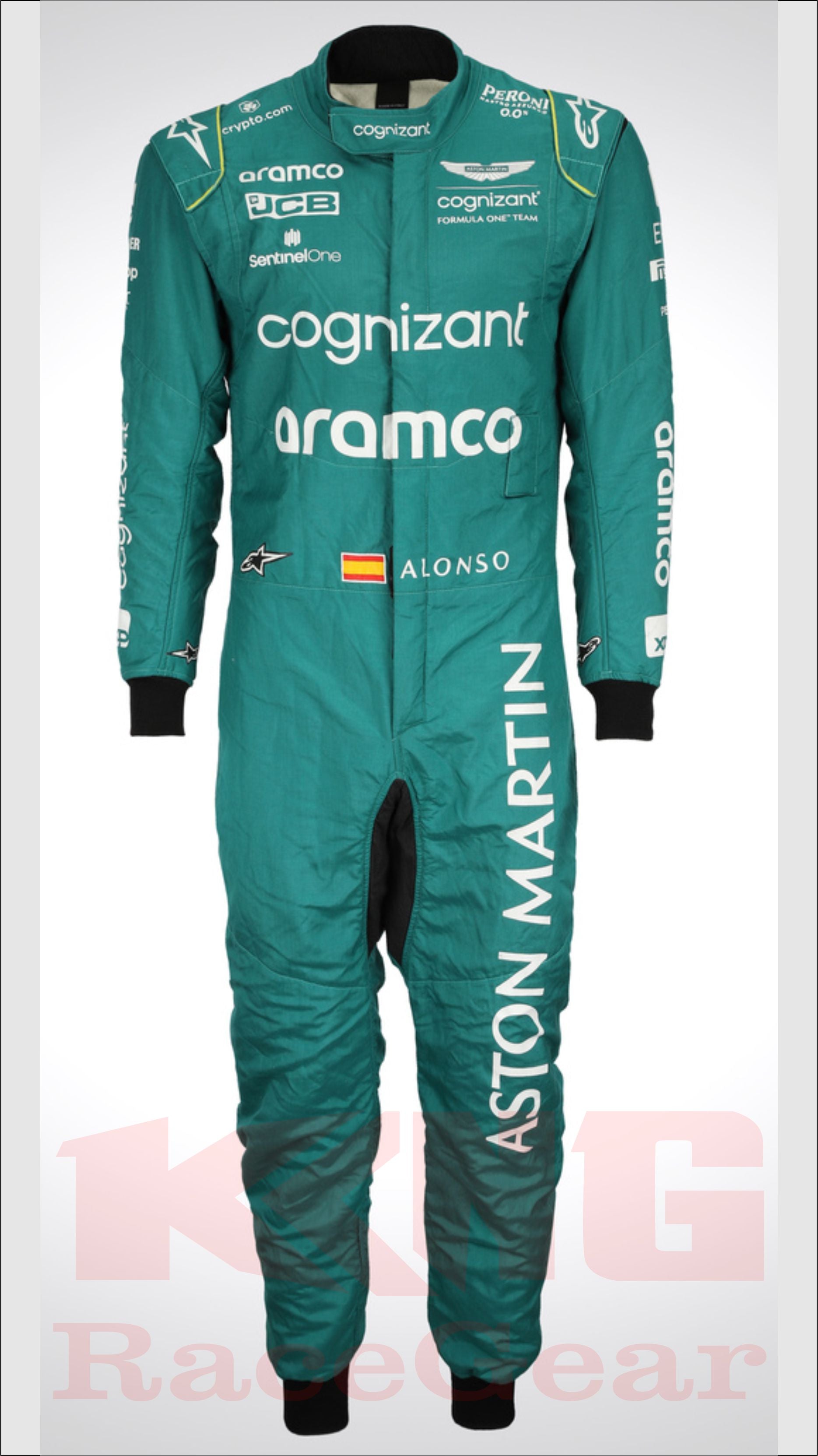 AMF1 2023 Official Fernando Alonso Race Suit / King RaceGear 42 / Green / 100% Polyester