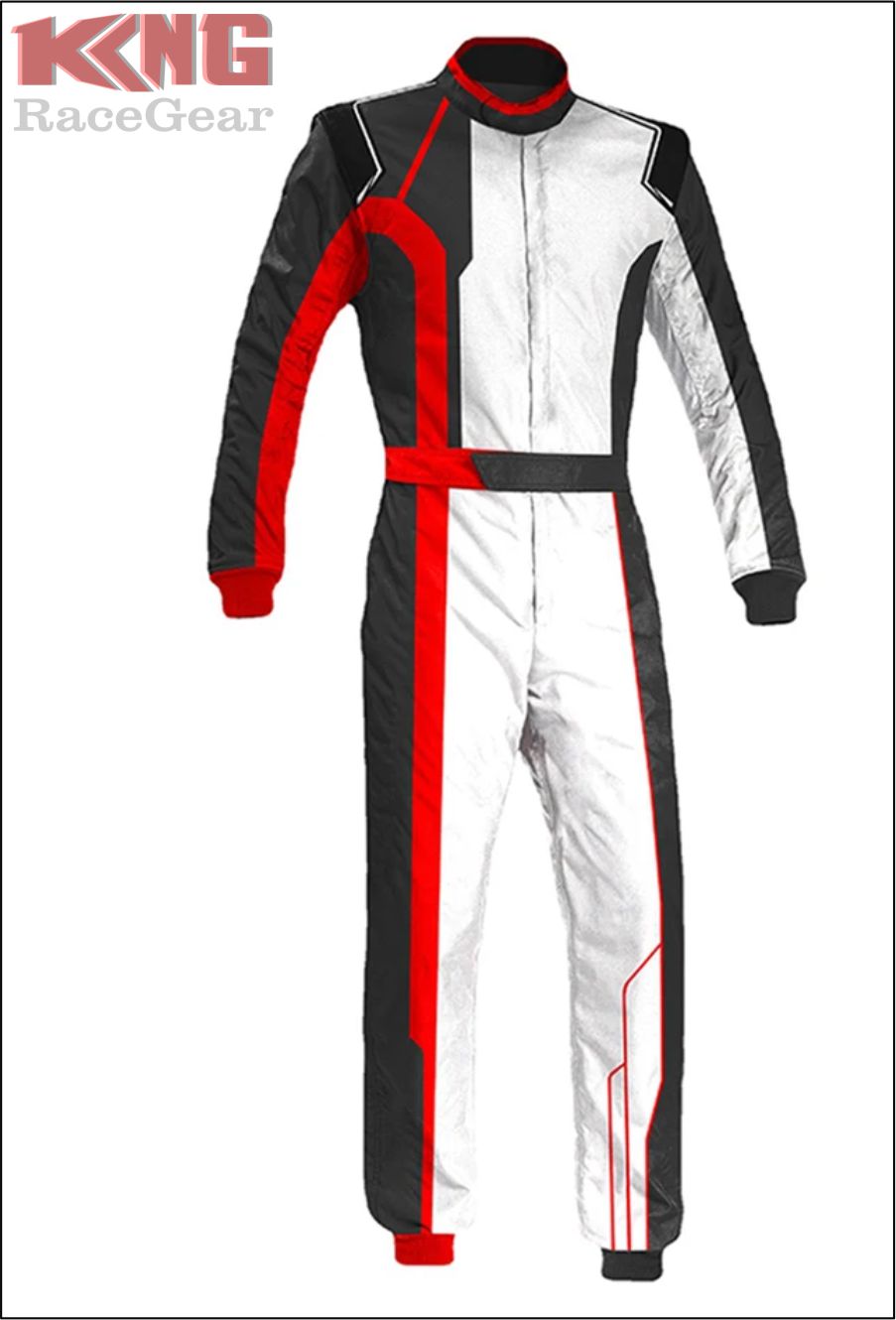 Indoor Karting Suit Black-Red-White New