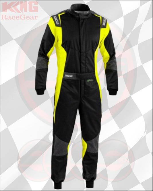 Sparco Futura Race Suit - Black/Yellow/Grey
