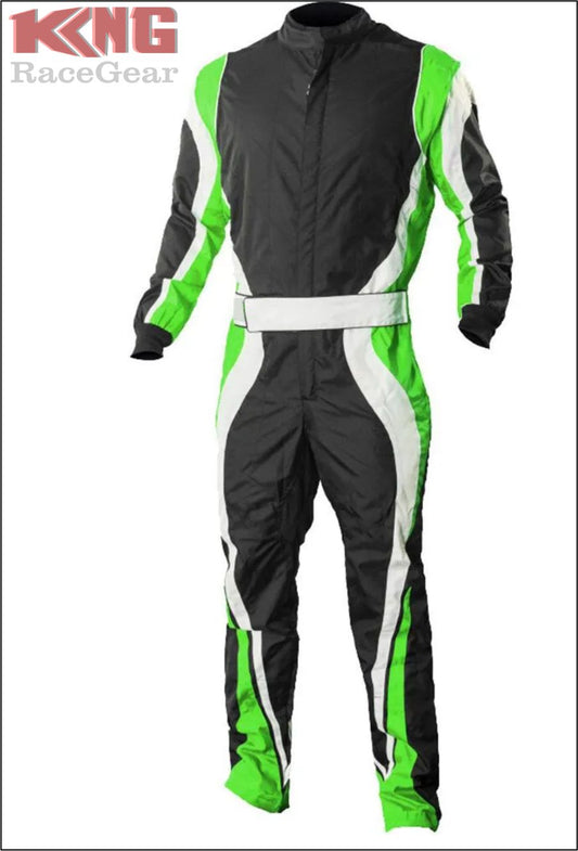 New Indoor Karting Suit Black-Green-White