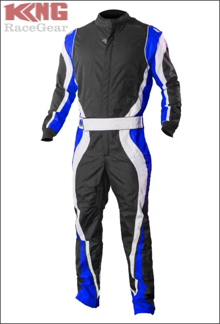 New Indoor Karting Suit Black-Blue-White