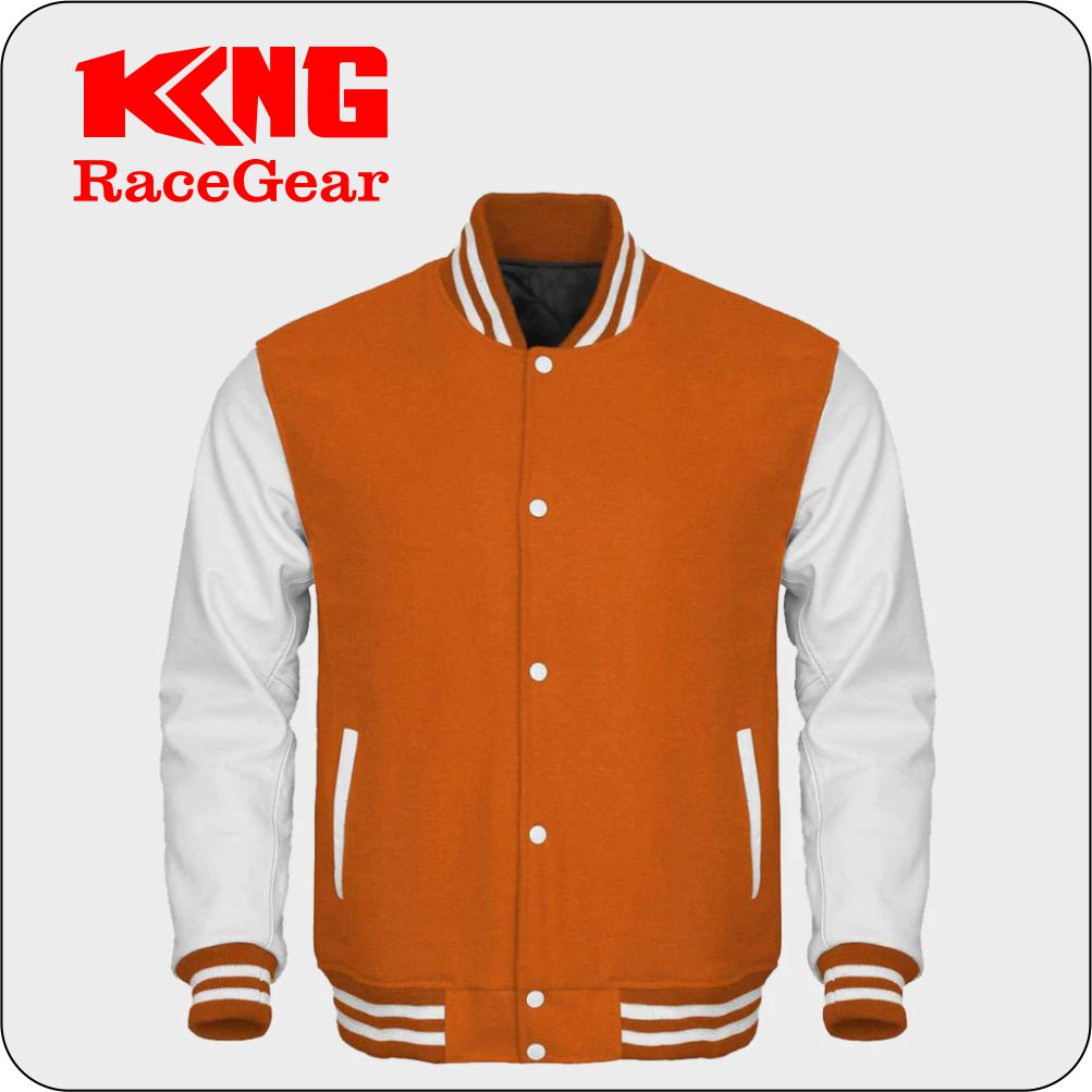 Orange And White Varsity Jacket Women's