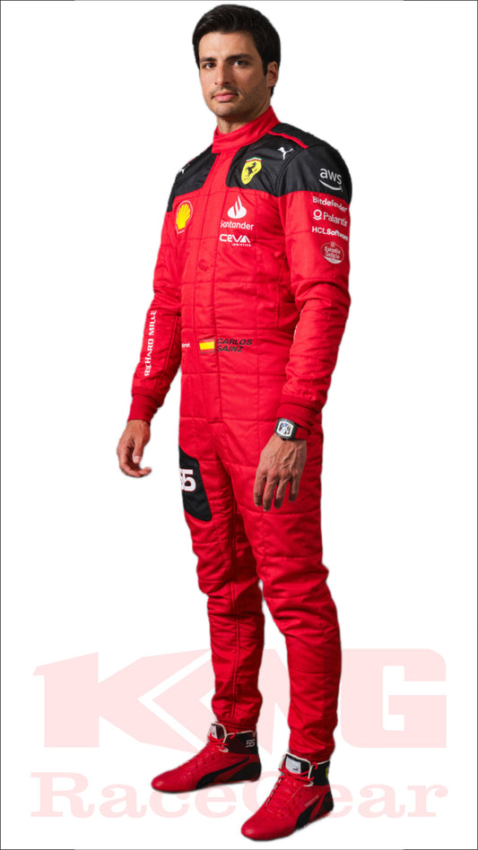 2023 Carlos Sainz Race Scuderia Ferrari F1 Suit.