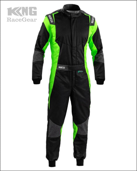 Sparco Futura Race Suit - Black/Green/Grey