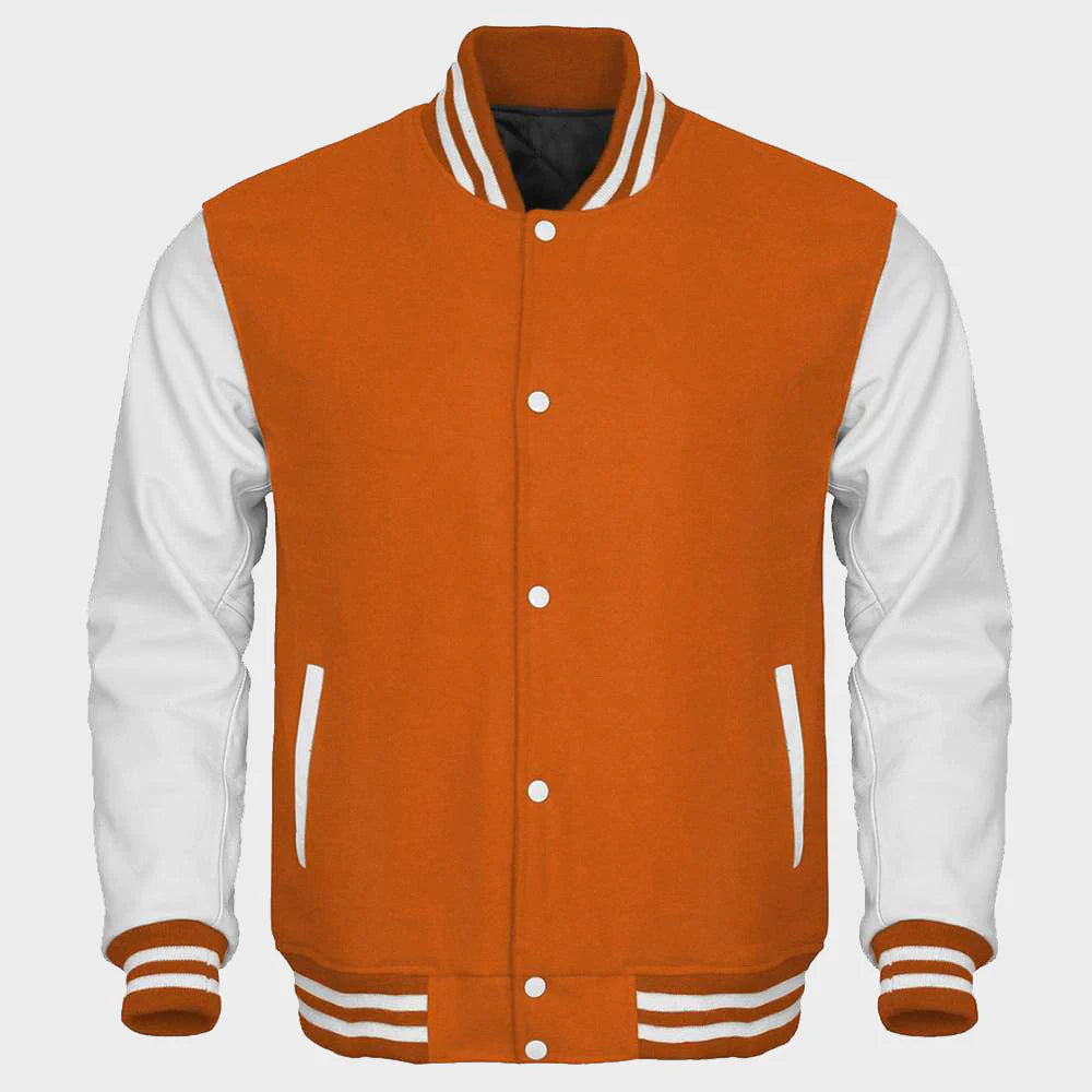 Orange And White Varsity Jacket Women's