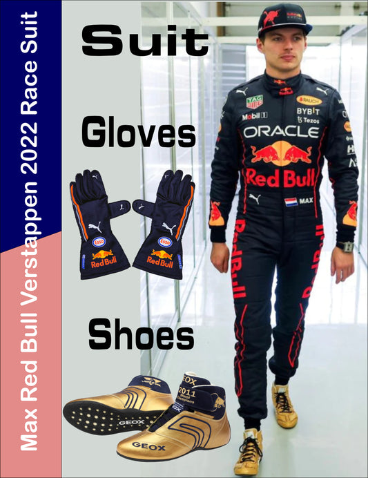 2022 Max Verstappen Race Suit + Shoes + Gloves